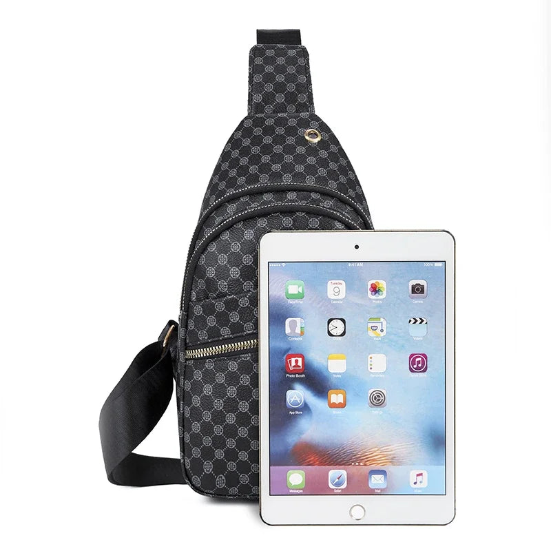 Sac de poitrine de voyage urbain pour hommes, Design tendance en cuir PU, sac à bandoulière pour téléphone, sacs à bandoulière pour hommes, Sports de plein air et loisirs