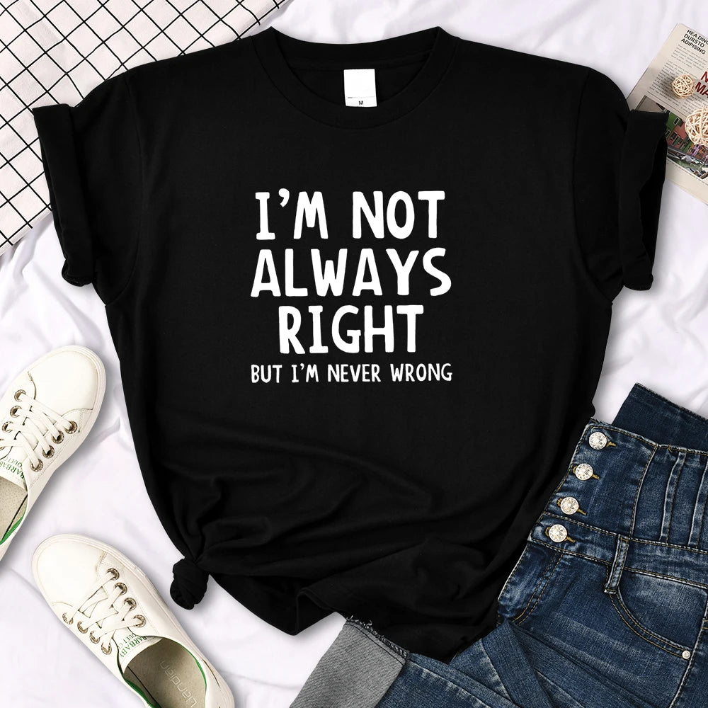 T-shirt col rond femme, estival et décontracté, cool et intéressant avec lettres imprimées