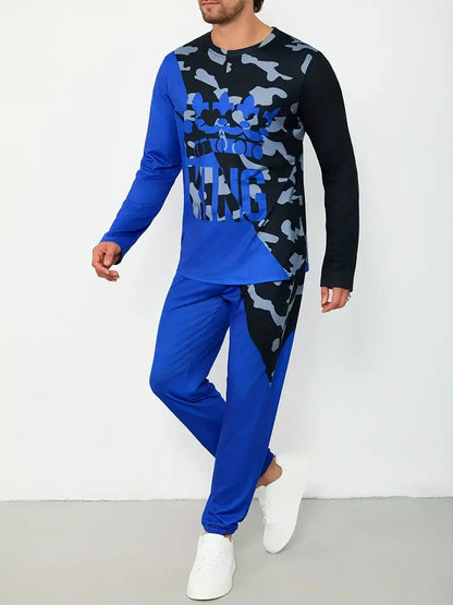 Populaire hommes à manches longues T-Shirts pantalons ensemble mode impression 3D hommes vêtements de sport homme vêtements rue survêtement survêtement 2 pièces tenues