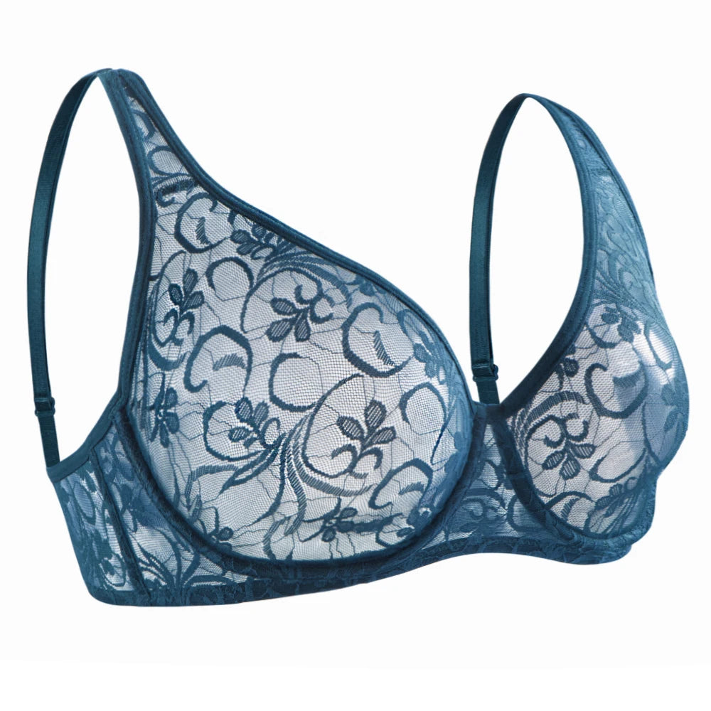 Sous-vêtements pour femmes dentelle soutiens-gorge à armatures BH évider broderie élégant décontracté Sexy Lingerie hauts grande taille brassière