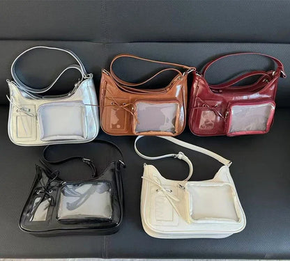 Sac à bandoulière transparent pour femme, sac à main preppy pour femme, sac à bandoulière scolaire, sac à main pour femme, designer japonais, Y2K, lancé Harajuku, coréen, Ita