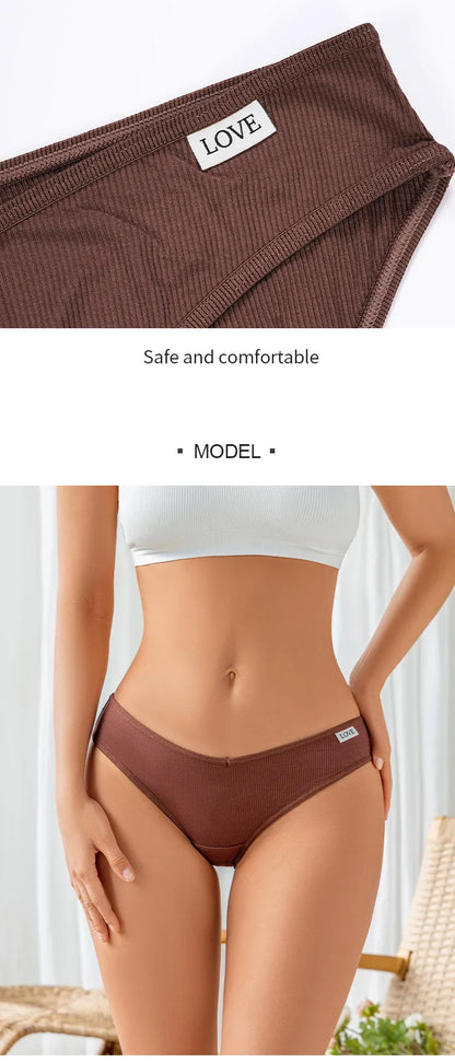 Culotte de Fitness respirante pour femmes, sous-vêtements en coton taille basse, Sexy, à la mode, en forme de V
