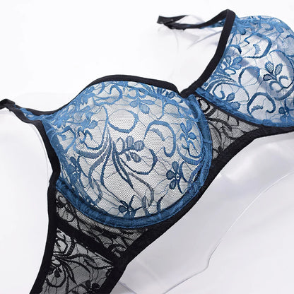 Sous-vêtements pour femmes dentelle soutiens-gorge à armatures BH évider broderie élégant décontracté Sexy Lingerie hauts grande taille brassière