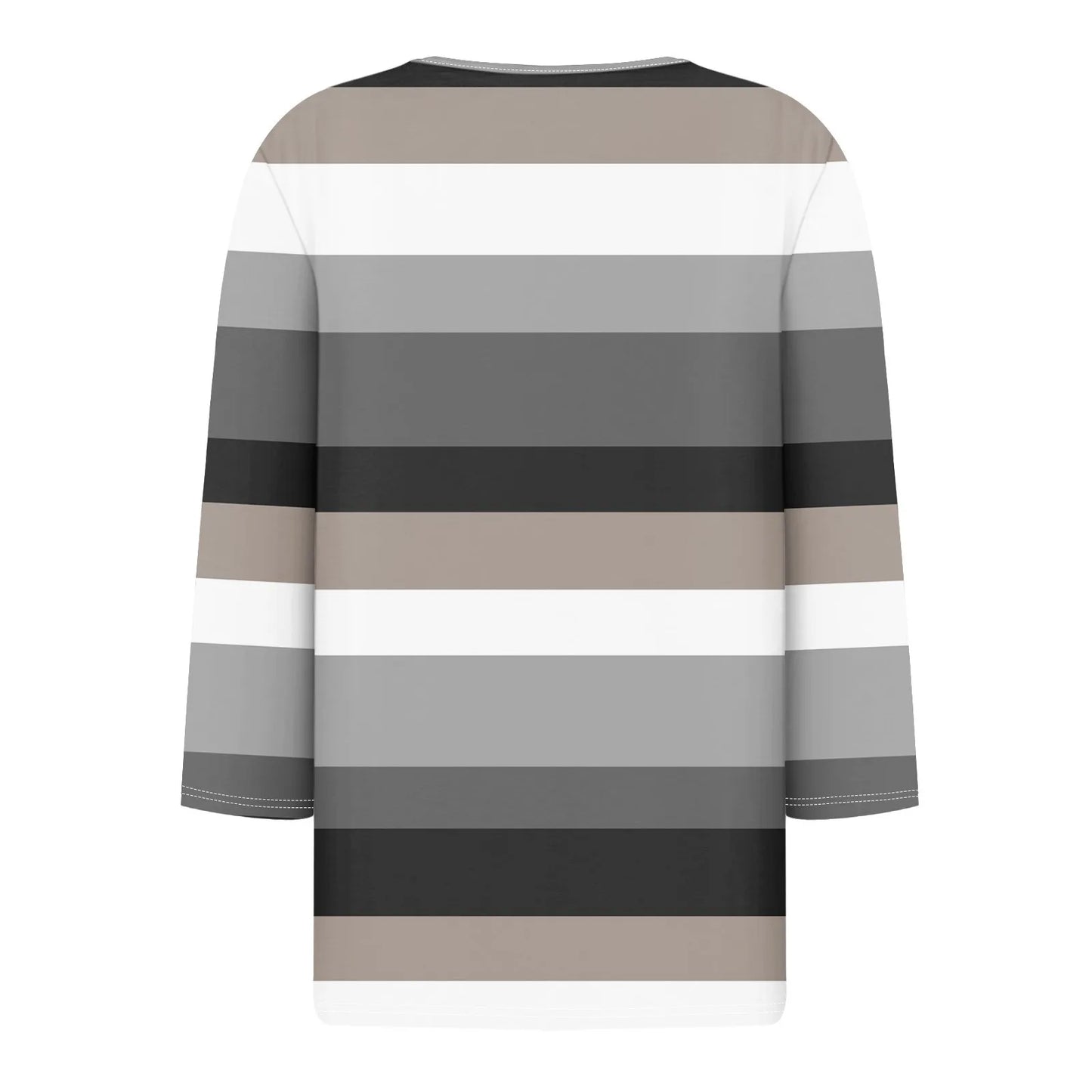 Pull décontracté à col en V pour femmes, manches 3/4, imprimé, été, délicat, 03/chemises, chemisiers