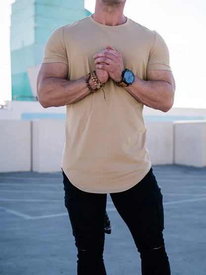 Sport Fitness T-shirt hommes musculation à manches courtes chemise d'entraînement entraînement Sport course Gym T-shirt été hauts T-shirt Rashgard