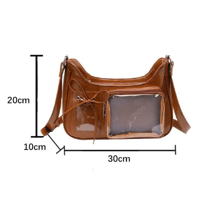 Sac à bandoulière transparent pour femme, sac à main preppy pour femme, sac à bandoulière scolaire, sac à main pour femme, designer japonais, Y2K, lancé Harajuku, coréen, Ita