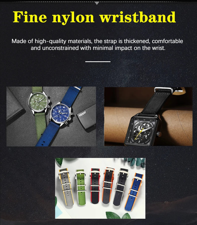 OCHSTIN hommes mode luxe mécanique automatique Date semaine montre couverture arrière transparente Design créatif avec cadran calendrier vert