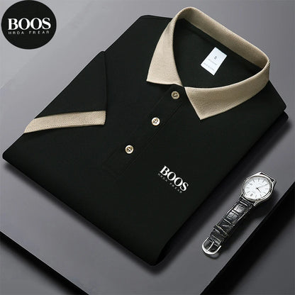 Polo d'été à manches courtes pour hommes, LOGO brodé, grande taille, T-shirt d'affaires en Nylon fin, respirant, de haute qualité