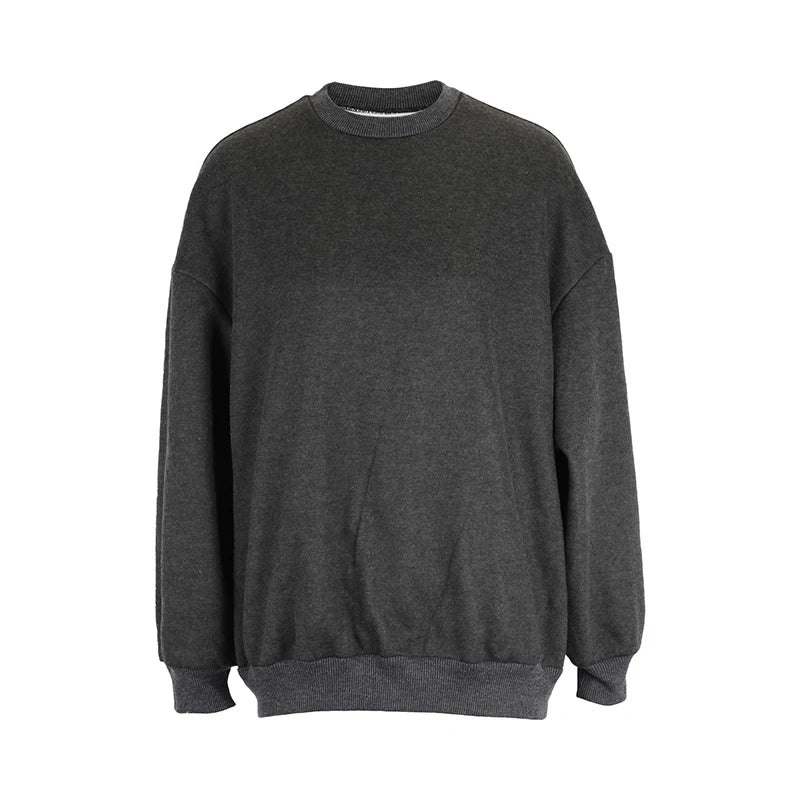 Pull femme hiver nouveau Streetwear mode solide manches longues haut col rond décontracté mince dame polyvalent à capuche tricoté vêtements