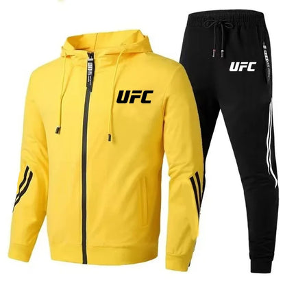 UFC – combinaison de sport de loisirs pour hommes et femmes, veste pantalon à la mode, ensemble de chapeaux de moto d'extérieur imprimés, nouvelle collection 2025