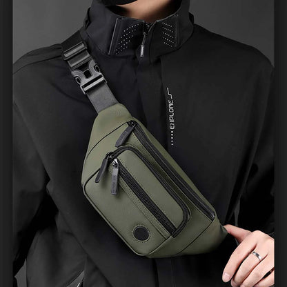 Hommes taille ceinture sac Fanny Pack multi-poches moto cavalier Sports de plein air escalade décontracté en Nylon mâle fronde poitrine Bum hanche sacs