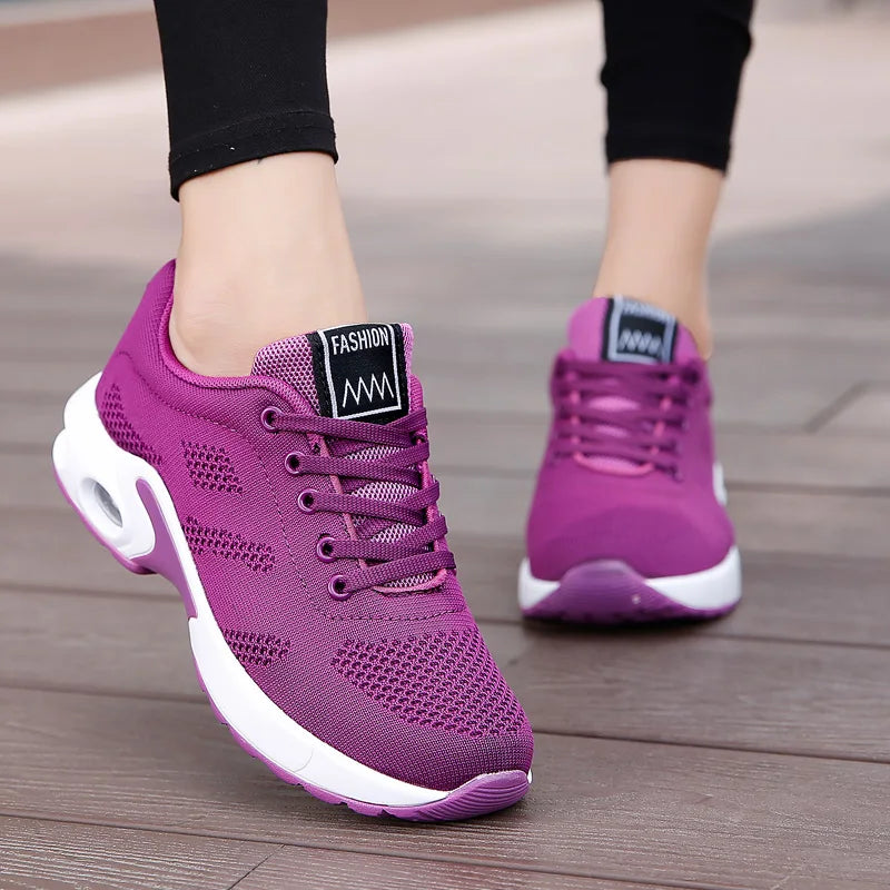 Chaussures de course respirantes pour femmes, chaussures de sport décontractées, baskets de marche, légères, originales, tennis blanches, extérieur, Wpod