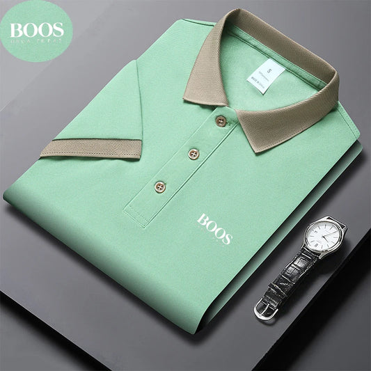 Polo d'été à manches courtes pour hommes, LOGO brodé, grande taille, T-shirt d'affaires en Nylon fin, respirant, de haute qualité