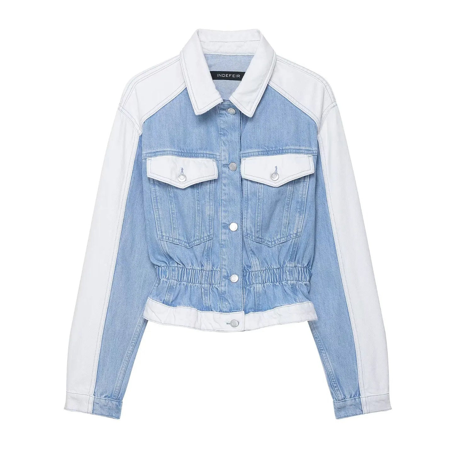 HH – costume en Denim Vintage pour femme, manteau à revers à manches longues et simple boutonnage + jean taille haute à jambes larges, ensemble de mode de rue, automne 2024