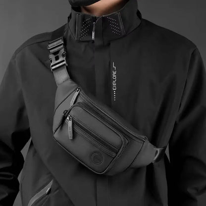Hommes taille ceinture sac Fanny Pack multi-poches moto cavalier Sports de plein air escalade décontracté en Nylon mâle fronde poitrine Bum hanche sacs