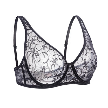 Sous-vêtements pour femmes dentelle soutiens-gorge à armatures BH évider broderie élégant décontracté Sexy Lingerie hauts grande taille brassière