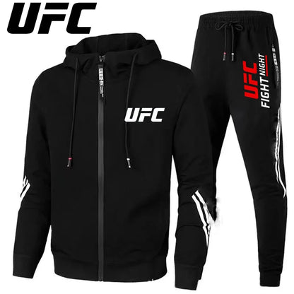 UFC – combinaison de sport de loisirs pour hommes et femmes, veste pantalon à la mode, ensemble de chapeaux de moto d'extérieur imprimés, nouvelle collection 2025