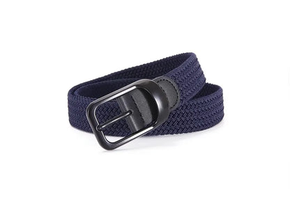 Ceinture tissée élastique en toile extensible pour hommes et femmes, sans trous, sans poinçon, pour pantalons d'étudiant polyvalents de Style coréen