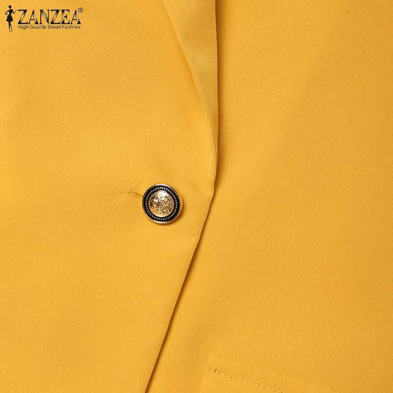 ZANZEA femmes mode 2 pièces Blazer costumes cranté revers à manches longues Blazer pantalon ensembles élégant bureau dame solide 2 pièces tenues