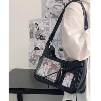 Sac à bandoulière transparent pour femme, sac à main preppy pour femme, sac à bandoulière scolaire, sac à main pour femme, designer japonais, Y2K, lancé Harajuku, coréen, Ita