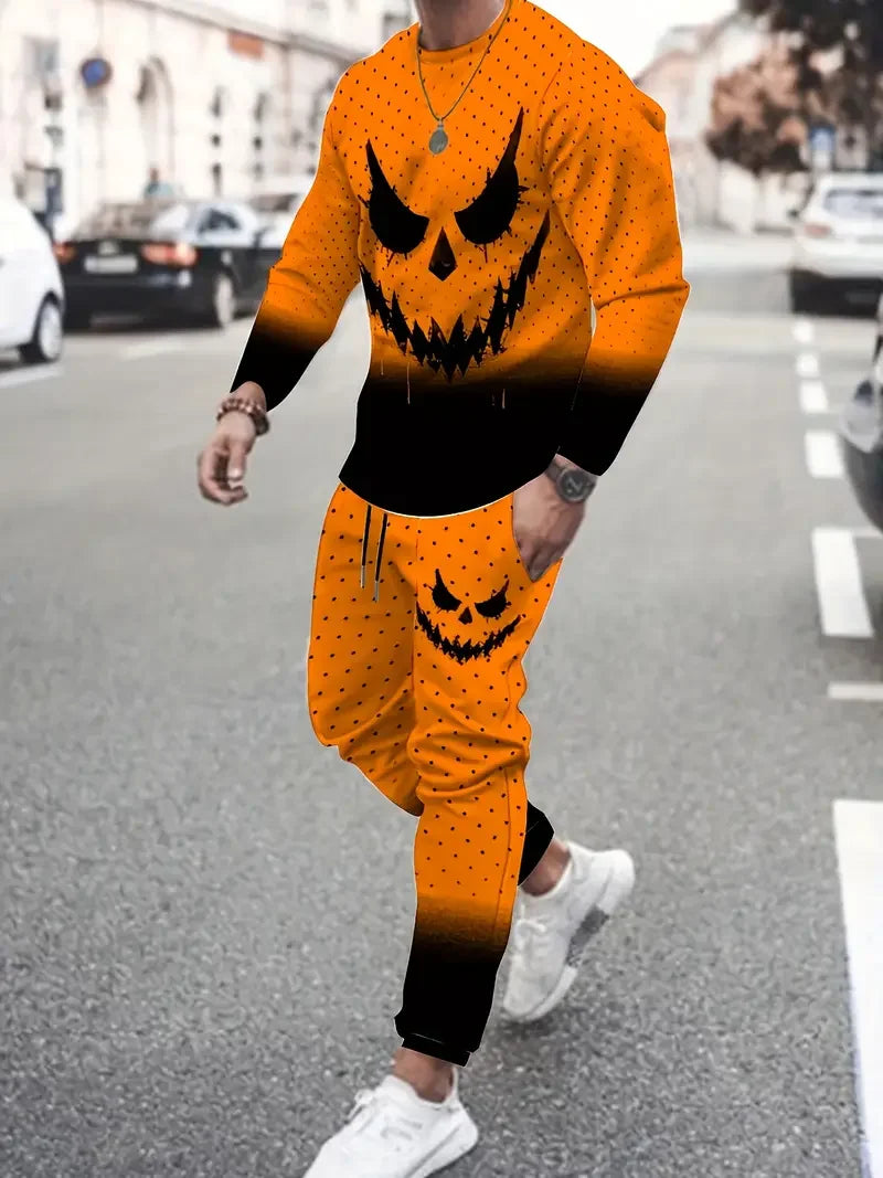 Populaire hommes à manches longues T-Shirts pantalons ensemble mode impression 3D hommes vêtements de sport homme vêtements rue survêtement survêtement 2 pièces tenues