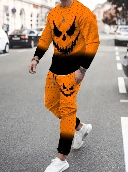 Populaire hommes à manches longues T-Shirts pantalons ensemble mode impression 3D hommes vêtements de sport homme vêtements rue survêtement survêtement 2 pièces tenues