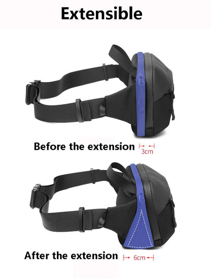Sac à Bandoulière Multifonction Extensible et Étanche pour Homme, Sacoche de Poitrine, Voyage