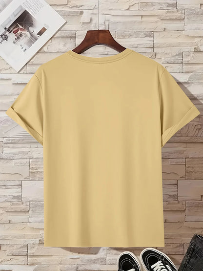 MILANO-T-shirt à Manches Courtes et Col Rond pour Homme, Haut Décontracté, Confortable, Lettre Imprimée, Été, 100% Coton, Mode