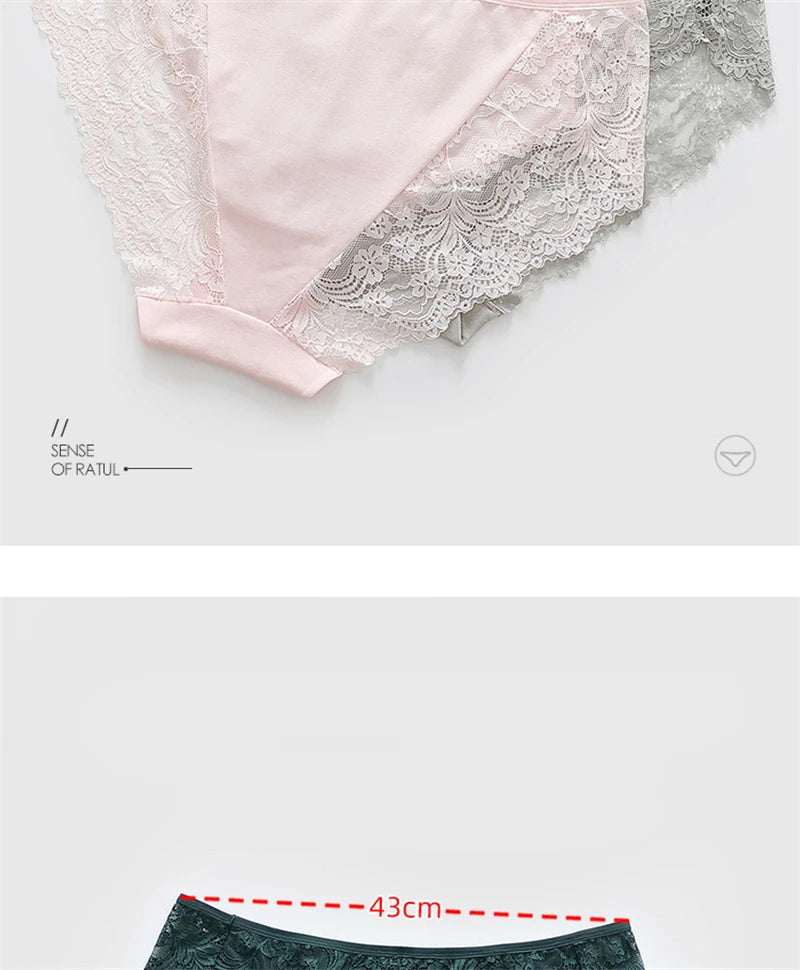 Sous-vêtements femmes coton ropa intérieur femenina surdimensionné lingerie dentelle doux calzones para mujer élégant sans couture sexy culotte nouveau