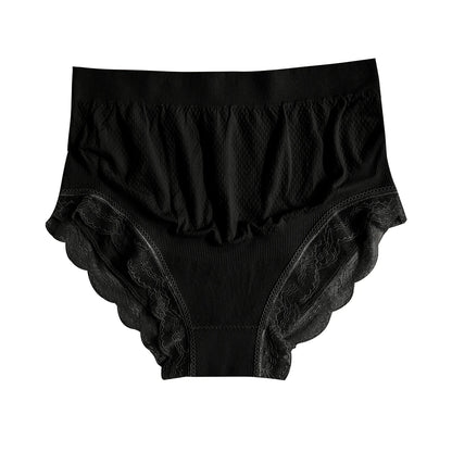 Sous-vêtement Taille Haute pour Femme Enceinte, Sans Couture, Entièrement Recouvert, Respirant et Confortable, Bordure en Dentelle