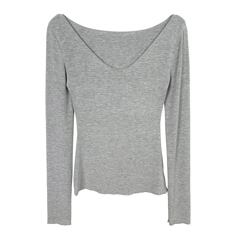 T-Shirt femmes basique décontracté 2025 été T-Shirt col rond Femme vêtements Sexy poitrine basse voir à travers doux mince hauts T-Shirt Femme