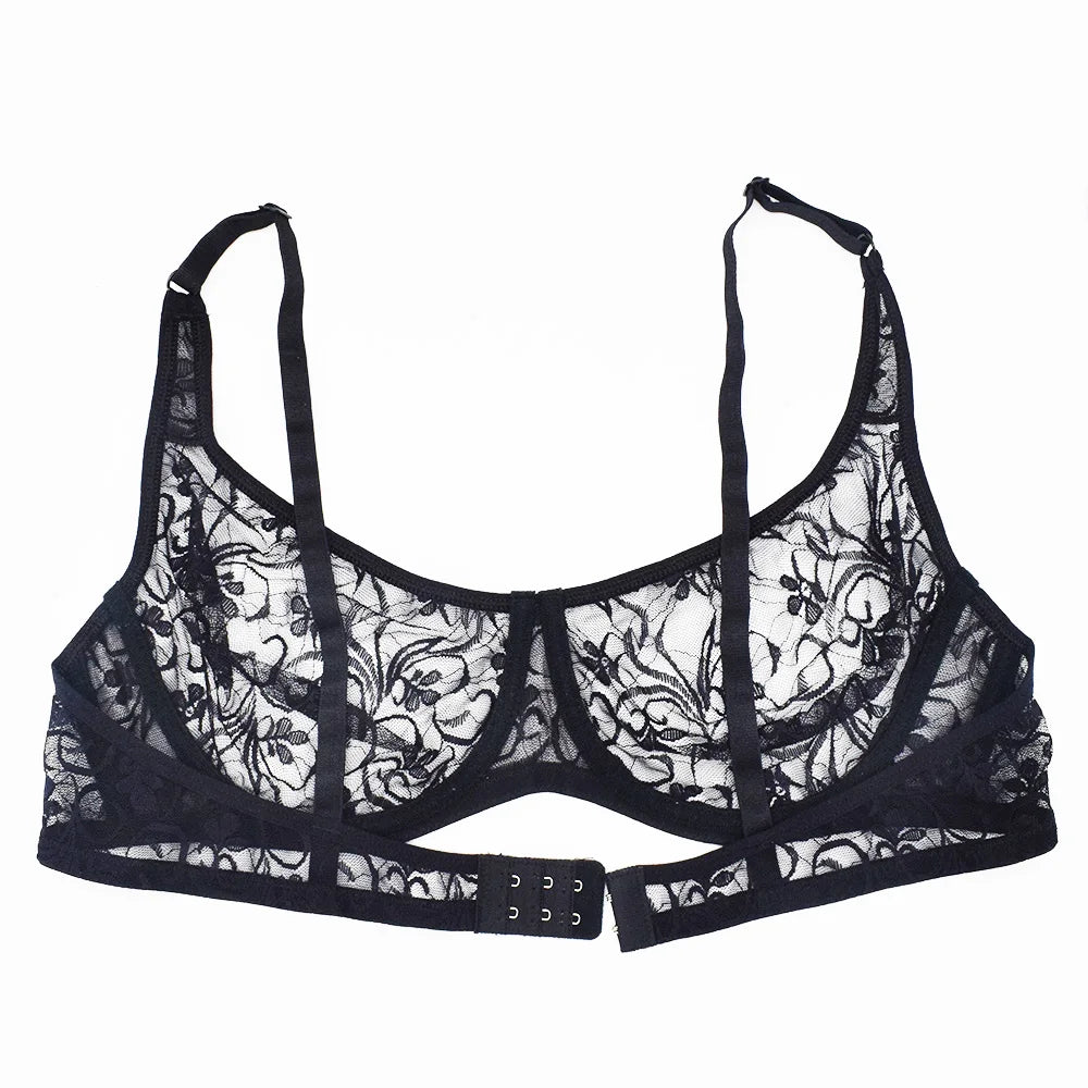 Sous-vêtements pour femmes dentelle soutiens-gorge à armatures BH évider broderie élégant décontracté Sexy Lingerie hauts grande taille brassière