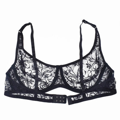 Sous-vêtements pour femmes dentelle soutiens-gorge à armatures BH évider broderie élégant décontracté Sexy Lingerie hauts grande taille brassière