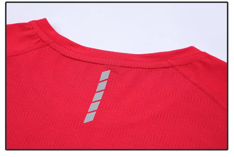 Hommes mince glace soie hauts course à manches courtes sport T-shirt gymnase Fitness entraînement musculaire sweat sec ajustement serré survêtements