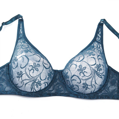Sous-vêtements pour femmes dentelle soutiens-gorge à armatures BH évider broderie élégant décontracté Sexy Lingerie hauts grande taille brassière