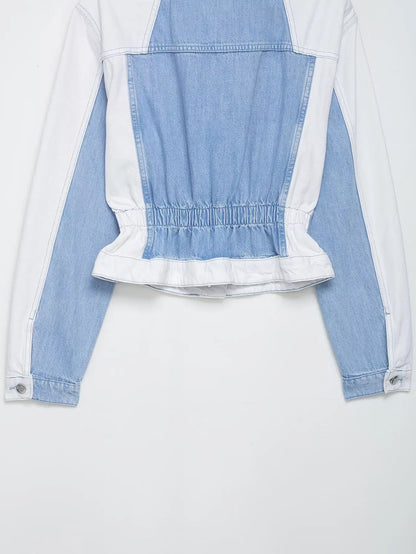 HH – costume en Denim Vintage pour femme, manteau à revers à manches longues et simple boutonnage + jean taille haute à jambes larges, ensemble de mode de rue, automne 2024
