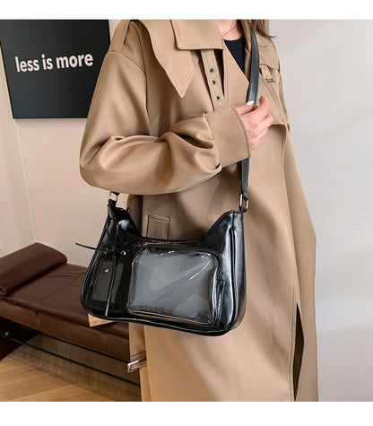 Sac à bandoulière transparent pour femme, sac à main preppy pour femme, sac à bandoulière scolaire, sac à main pour femme, designer japonais, Y2K, lancé Harajuku, coréen, Ita
