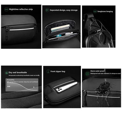 Sac à Bandoulière Multifonction Extensible et Étanche pour Homme, Sacoche de Poitrine, Voyage