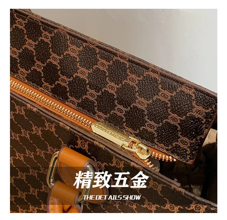 Sacs pour femmes de grande capacité en Europe et aux états-unis, sac à bandoulière rétro lettres classiques, sacs à main de banlieue en PU pour femmes