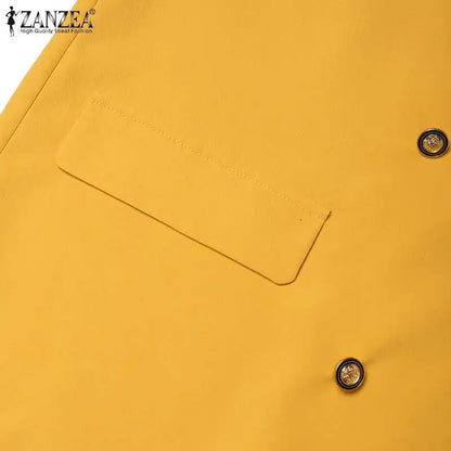 ZANZEA femmes mode 2 pièces Blazer costumes cranté revers à manches longues Blazer pantalon ensembles élégant bureau dame solide 2 pièces tenues