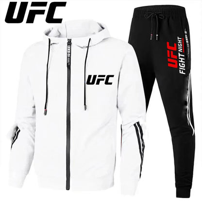 UFC – combinaison de sport de loisirs pour hommes et femmes, veste pantalon à la mode, ensemble de chapeaux de moto d'extérieur imprimés, nouvelle collection 2025