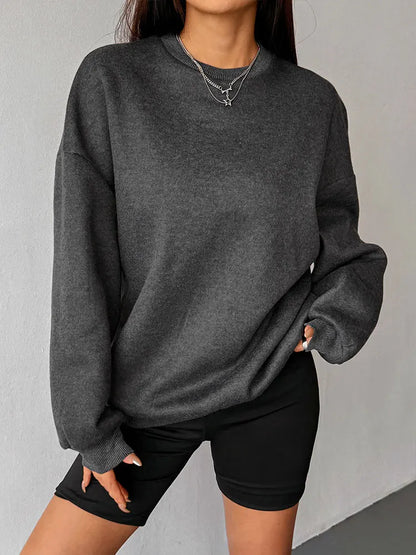 Pull femme hiver nouveau Streetwear mode solide manches longues haut col rond décontracté mince dame polyvalent à capuche tricoté vêtements