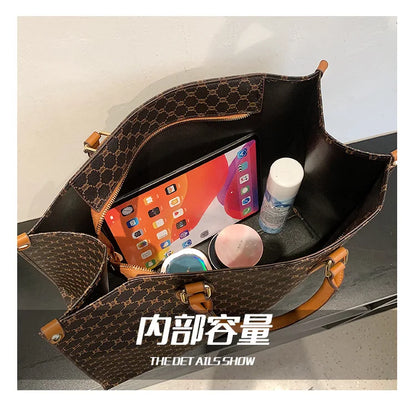 Sacs pour femmes de grande capacité en Europe et aux états-unis, sac à bandoulière rétro lettres classiques, sacs à main de banlieue en PU pour femmes