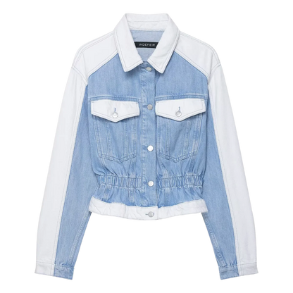 HH – costume en Denim Vintage pour femme, manteau à revers à manches longues et simple boutonnage + jean taille haute à jambes larges, ensemble de mode de rue, automne 2024