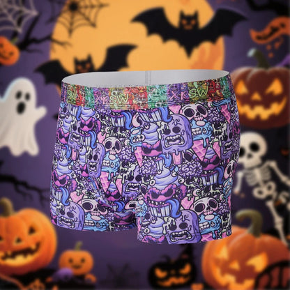FARDLY 3 pièces cadeau d'Halloween pour hommes Boxer pour hommes sous-vêtements doux et respirants caleçons extensibles confortables