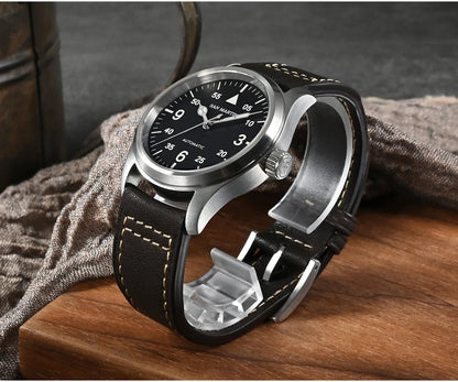 San Martin – montre pilote pour hommes, 37mm, Miyota 8215, mode Simple, militaire, automatique, mécanique, étanche à 100m, BGW-9
