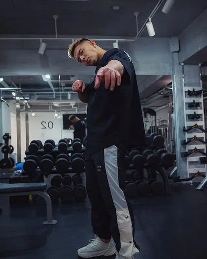 Coupe ample hommes été automne sport T-Shirt Fitness basket-ball à manches courtes élastique haut décontracté en Style coréen grande taille