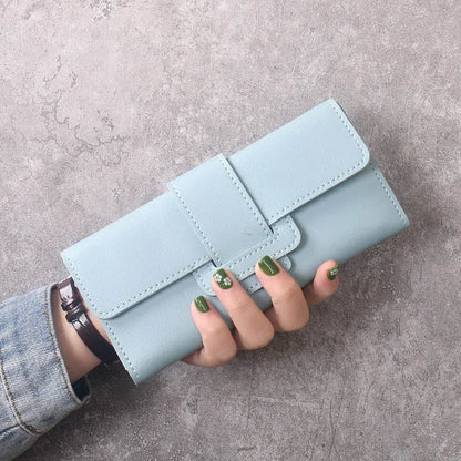 Pochette longue d'un hectare pour femme, portefeuille multifonctionnel en PU, version coréenne, mode simple, nouveau, 2024