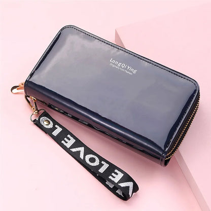 Portefeuille Long en cuir PU souple pour femmes, Double fermeture éclair, pochette pour pièces de monnaie, grande capacité, porte-carte de visite, nouvel arrivage