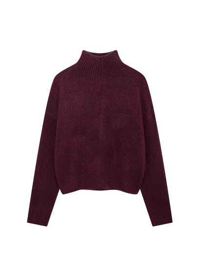 Indefeir femmes printemps nouvelle mode Simple doux basique bordeaux tricots pull tricots